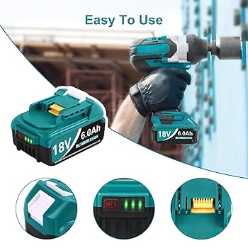 Makita - Makita　マキタ18V6AH　バッテリー Upgraded 6.0Ah Replcement for Makita 18V Battery 2Pack with